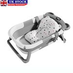 Foldable Baby Bath Tub for 0-24 Months Newborn Toddler Bath with Soft Cushion UK