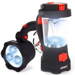 Duronic Hurricane LED Torch | Rechargeable 2 Ways: Wind-up & USB | 4-in-1 Design