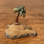 MONET Trinket Box Palm Tree Island Collectible Enamel Keepsake Magnetic