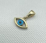 Solid 9ct Yellow Gold 10mm Blue Evil Eye Charm Pendant Only 375 STAMP Brand NEW