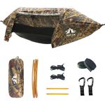 Camping Hammock Heavy Duty 440LBS for 1 2 Persons With Rain Fly And Bug Net Tent
