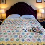 1930s Granny’s Flower Garden Quilt Hand-Stitched 1989 1st Place Ribbon 68" x 89