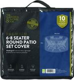 Gardman Premium 6-8 Seater Round Patio Set Cover Green Furniture Cover 250cm Dia