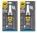 2 x K2 Thread Locker Screw Nut Sealer Medium Strength Adhesive PROLOK BLUE 50ml