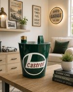 Castrol Iron Oval Petrol Fuel Can, Storage boxes, garage tools, man cave