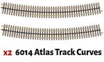 Atlas 6014 - O Gauge 3 Rail Curved Track 22.5 Degree, 49.5" Radius (x2 Pieces)
