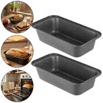 2Pcs/Set Loaf Tin Non-Stick Carbon Steel Bread Pan Tray Square 28cm PFOA-Free