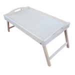 Wooden Breakfast Unpainted Food Serving Lap Tray With Folding Legs For Bed