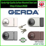 Gerda High Quality Surface Mounted Door Lock 3 Keys 4 Colours ZN100