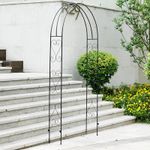 Metal Decorative Curly Garden Arch Heavy Duty Rose Climbing Plants Archway Path