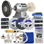 Draper 6" 250W Bench Grinder Polisher With Pro-Max 6" Deluxe Metal Polishing Kit