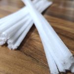 White Pipe Cleaners x50 High Quality 30cm*6mm Chenille Stems for Craft