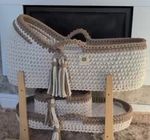Made To Order- Crochet Moses Basket Set + 2 mattresses 5-6 Wks Processing Time 