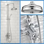 Edwardian Traditional Shower Dual Exposed Chrome Thermostatic Shower Mixer Valve