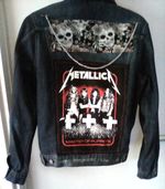METALLICA INSPIRED .DENIM JACKET  GENTS.LARGE LICENSED PATCHES