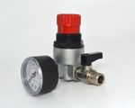 Air Compressor Regulator with Gauge 1/4" BSP with Stop Tap Piana Italy
