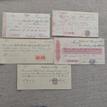 5 X Belfast  cheques  Ballibay 19th Century 