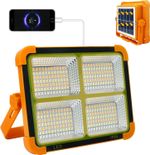 100W Rechargeable LED Work Light Solar Cordless Portable Floodlight USB 5 Modes