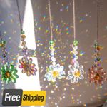 Crystal Sunflower Suncatcher Rainbow Window Hanging Ornaments Garden Decor Gift
