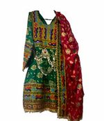 Original Afghani Dress Multi colour blend 3 part