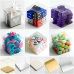 Clear Cube Favour Box PVC Acetate Transparent Chocolate Sweets Cup Cake Wedding