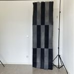 Black and Grey Denim Patchwork Hand Stitched Upcycled 66 x 220cm