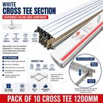 White Cross Tee Section 1200mm x 24 Suspended Ceiling Grid System Component T24
