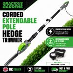 2.5m Electric Hedge Trimmer Long Reach Telescopic Bush Garden Cutter Tree Plant