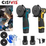 Mini cordless angle grinder polishing and cutting machine 12V 2 battery chargerA