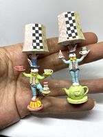 12th Scale Pair Of White Rabbit Lamps Ooak miniature collectable
