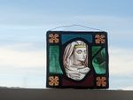 Exceptional Compact Victorian Stained Glass Panel With Painted Portrait