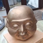 VERY LARGE 4 FACED BUDDHA STATUE 31  INCH DIAMETER 