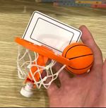 Mini Basketball Hoop Set w/ Backboard, Net & Ball, Orange/White
