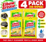 96 Wipes Elbow Grease Surface Scrub Wipes Lemon 24 Wipes x4 Pack