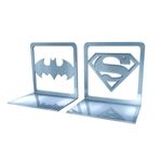 DC Steel Bookends Superman and Batman Insignia