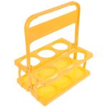 Reusable Plastic Drink Holder with Handle Foldable Yellow Beverage Carrier