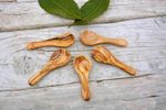 Olive Wood Spoon Set Handcrafted Lightweight Tiny Coffee Sugar Spice
