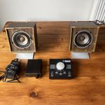 Vintage Auratone 5C Super Sound Cube Monitors Pair + Amp Big Knob Stands Working