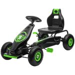 HOMCOM Children Pedal Go Kart w/ Adjustable Seat, Rubber Wheels, Brake - Green