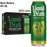 24X Liquid Death Sparkling Mountain Water Severed Lime cans BBE 09-25 RRP £16