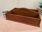 ANTIQUE MAHOGANY BUTLER'S TRUG CUTLERY TRAY