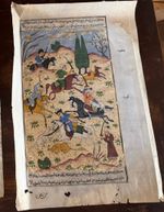 Mughal Empire Persian 17-19th Century Manuscript Gold Painting Handwritten