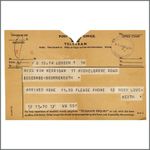 The Who Keith Moon 1966 Telegram To His Wife Kim Kerrigan London (UK)