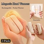 2 Pack Magnetic Split Hand Warmers,Rechargeable 3 Modes Fast Heating,Tech Gift
