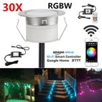 45mm LED Decking Lights WiFi Deck Light RGBW Music Sync Plinth Light Garden IP67