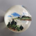 Chinese Whites vintage 1930s art glass paperweight landscape vintage 7cm China