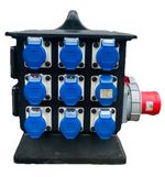RubberBox - 63a 3PH in/out   3 x 32a + 12 x 16a Power Distribution Box