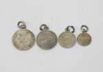 Queen Victoria Silver Maundy Money Complete Set Mounted Antique 1891