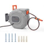 15m Garden Patio Hose Reel Wall Mounted Retractable Auto Rewind Pipe 180°