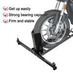 Front Adjustable Wheel Chock Transport Motorcycle Paddock Stand Stay Locking